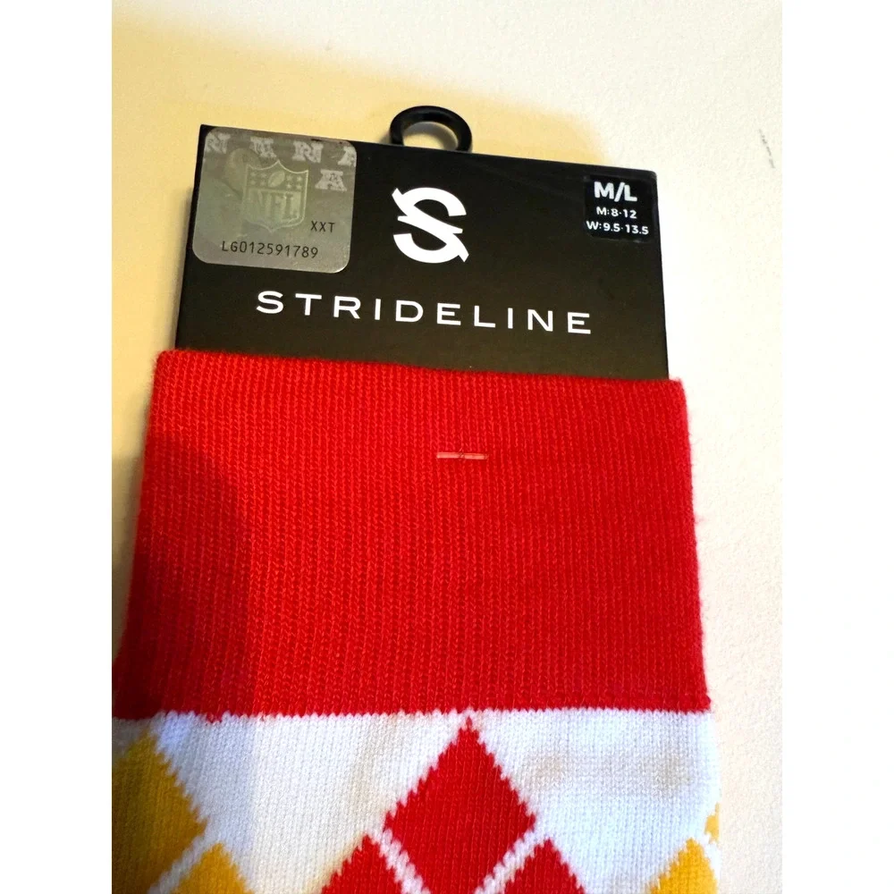 Strideline Kansas City Unisex Argyle Socks M/L Sizes M: 8-12 W: 9.5-13.5 NWT